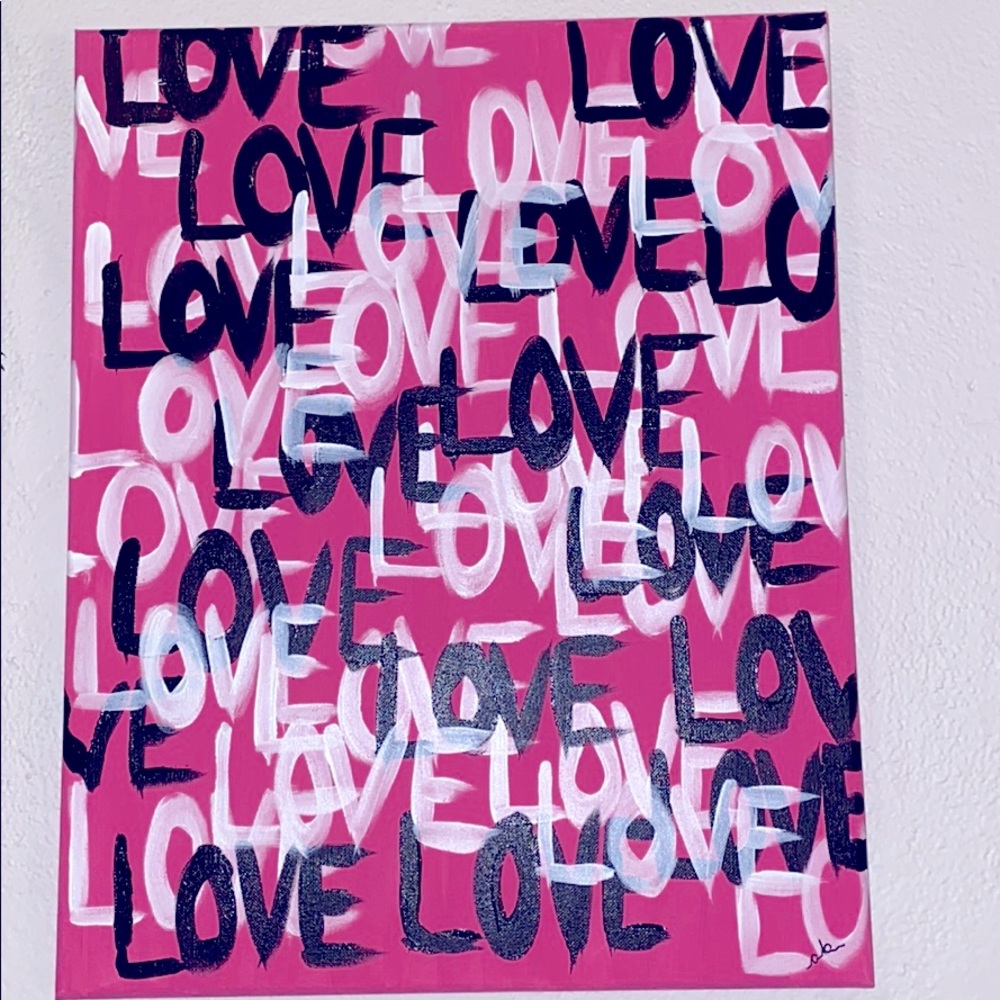 Hand made “LOVE” canvas